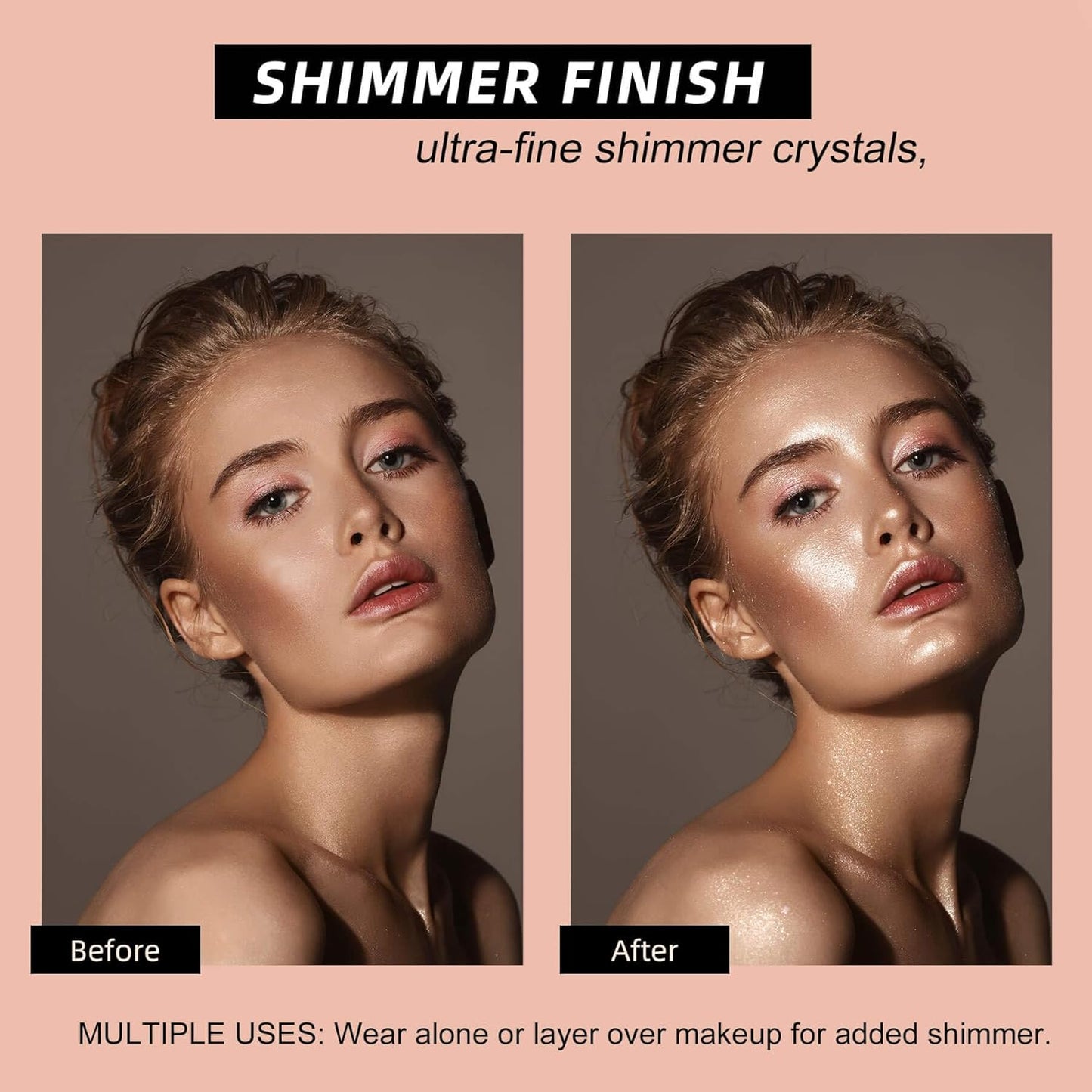 Shimmer Eyeshadow Stick Creamy Highlighter for Eyes, Lips Cheeks Long Lasting, Moisturizing, Multi Use High Pigment Glow for Day Night, Micro Pearls, Champagne Undertone Stardust Sparkle