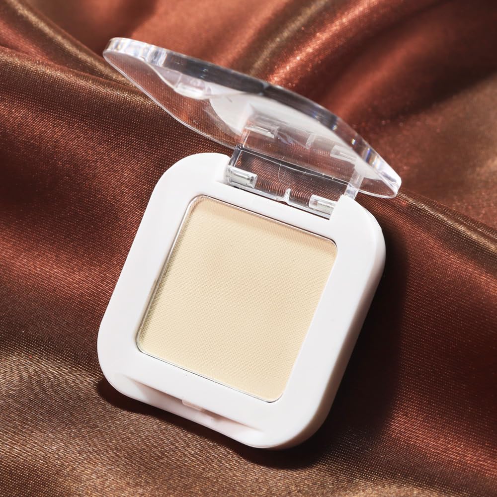 evpct Matte Nude Beige Mini Single Eyeshadow Palette, French Anilla Nude Natural Cream Matte Eye Shadow Palette Makeup Singles for Older Women Eyes, High Pigment Long Lasting Monochrome Eyeshadow