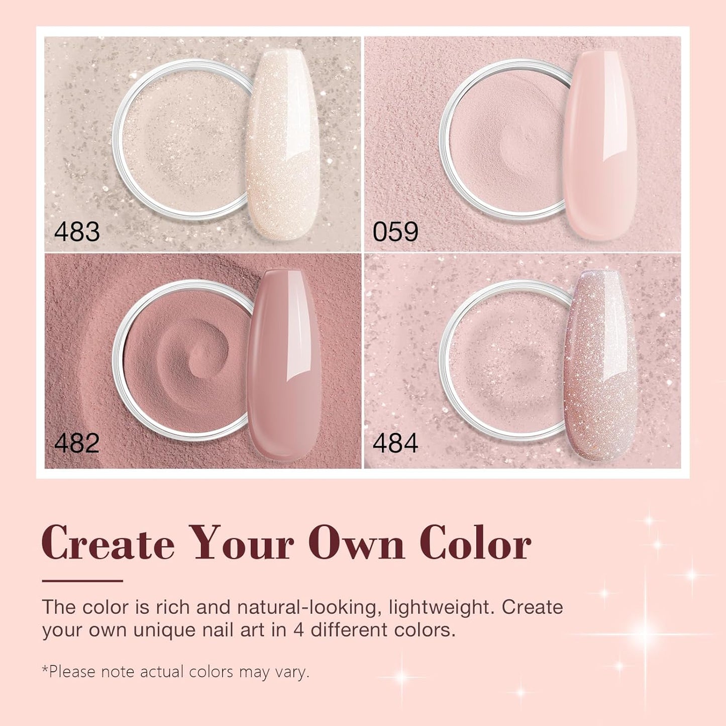 AZUREBEAUTY Dip Powder Nail Kit Starter, All Season Nude Skin Glitter 4 Colors Dipping Powder Liquid Set Recycling Tray with Base & Top Coat Activator for French Nail Art Manicure Salon DIY at Home.