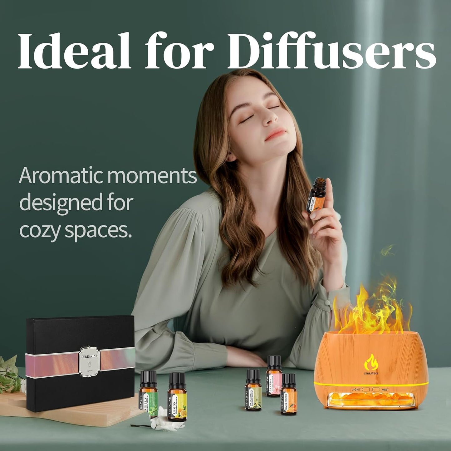 Perfect for Diffusers – 12 Natural Essential Oils Set with Gift Box & Bag | Lavender, Vanilla, Rose, Peppermint & More | Ideal for Aromatherapy, Relaxation & Home Use