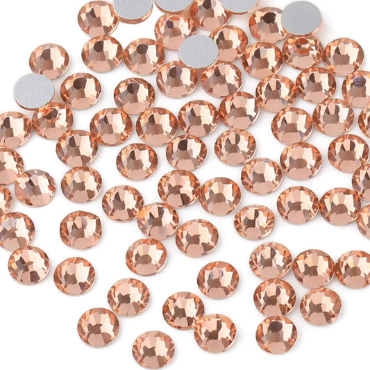 beadsland Flat Back Crystal Rhinestones Round Gems for Nail Art and Craft Glue Fix,Champagne (3.8-4.0mm) SS16/1440pcs