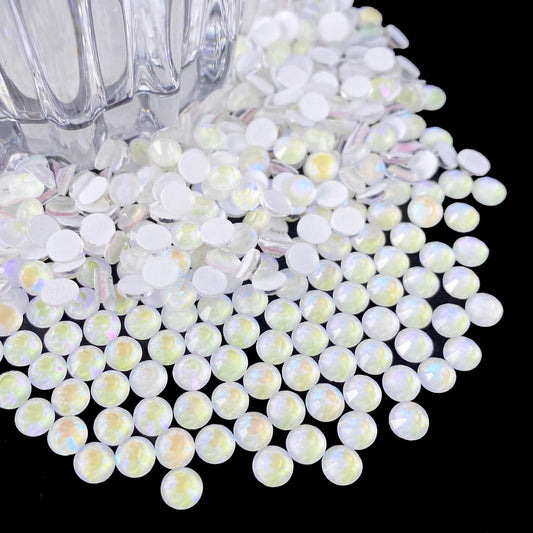 Flatback Glass Rhinestones,Bedazzler Gems 1440pcs Non Hotfix Crystal Rhinestones for Nail Charms Crafts Clothes Tumblers,White AB Neon,SS20