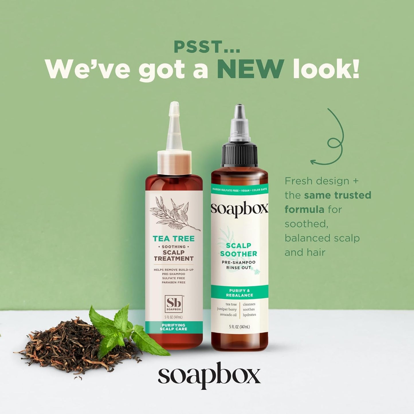 Soapbox Scalp Soother, Scalp Soothing Treatment with Tea Tree Oil & Hyaluronic Acid, Vegan, Cruelty, Paraben, Gluten and Harsh Sulfate Free, 5oz