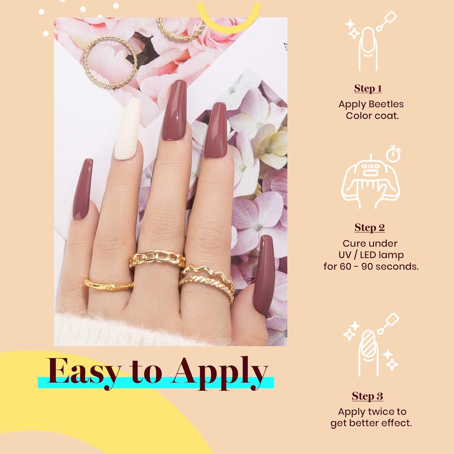 Beetles Mauve Gel Nail Polish – 15ml Dusty Rose Gel Polish Dried-Rose Dusty Pink Fall Soak Off UV LED Nail Lamp Nail Art Manicure Salon DIY Home for Women