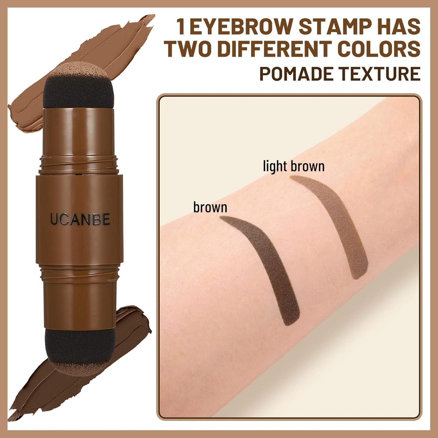 UCANBE 25PCS Eyebrow Stamp Stencil Kit With Dual-Color Eyebrow Stamp Pomade,20 Reusable Eyebrow Stencils,Finising Powder,Brush,Eyebrow Razor,Zipper Pouch,Waterproof Eye Brow Stamping and Shaping Kit02