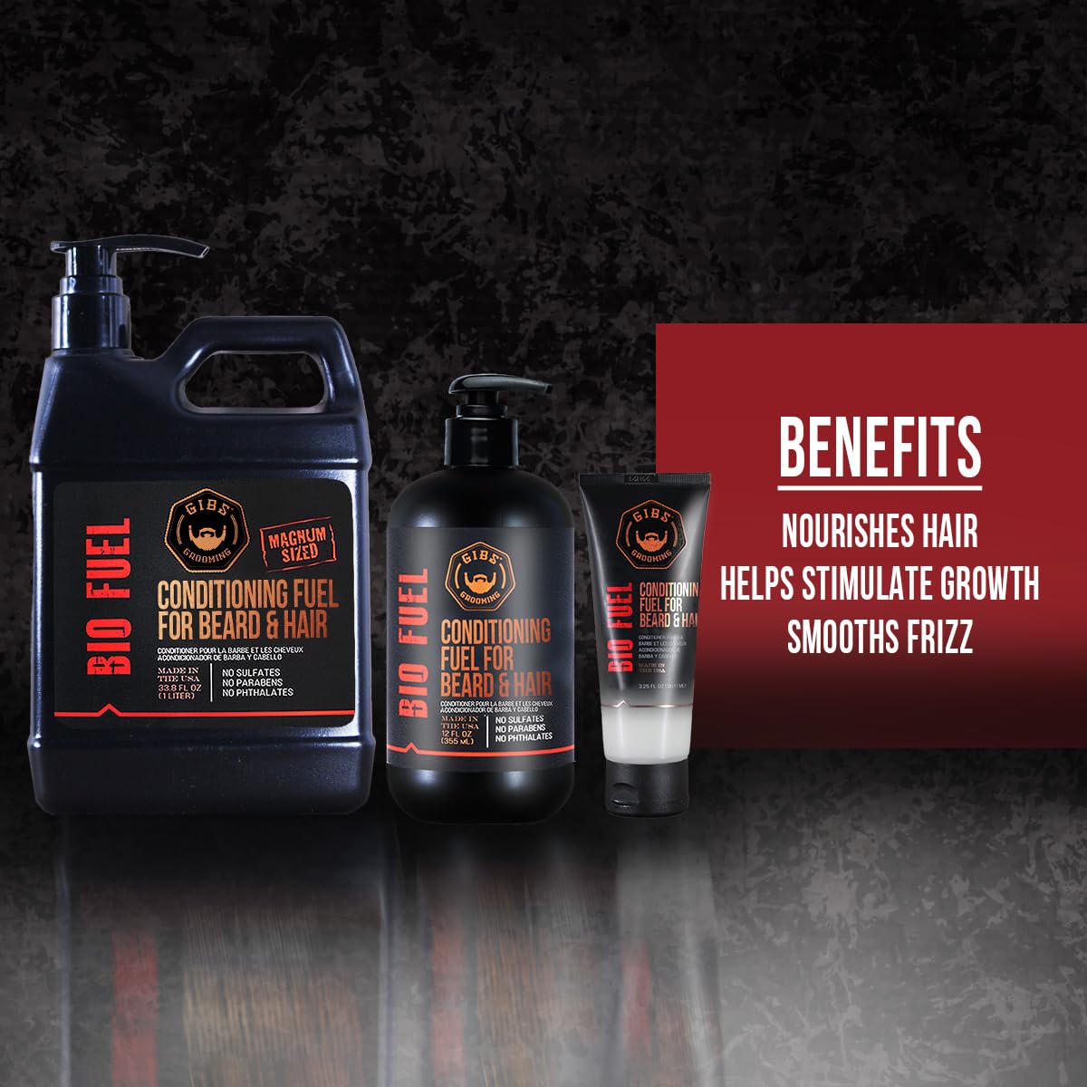 GIBS Grooming Biofuel Conditioning Fuel for Beard & Hair, 12 Fl Oz(Pack of 1)