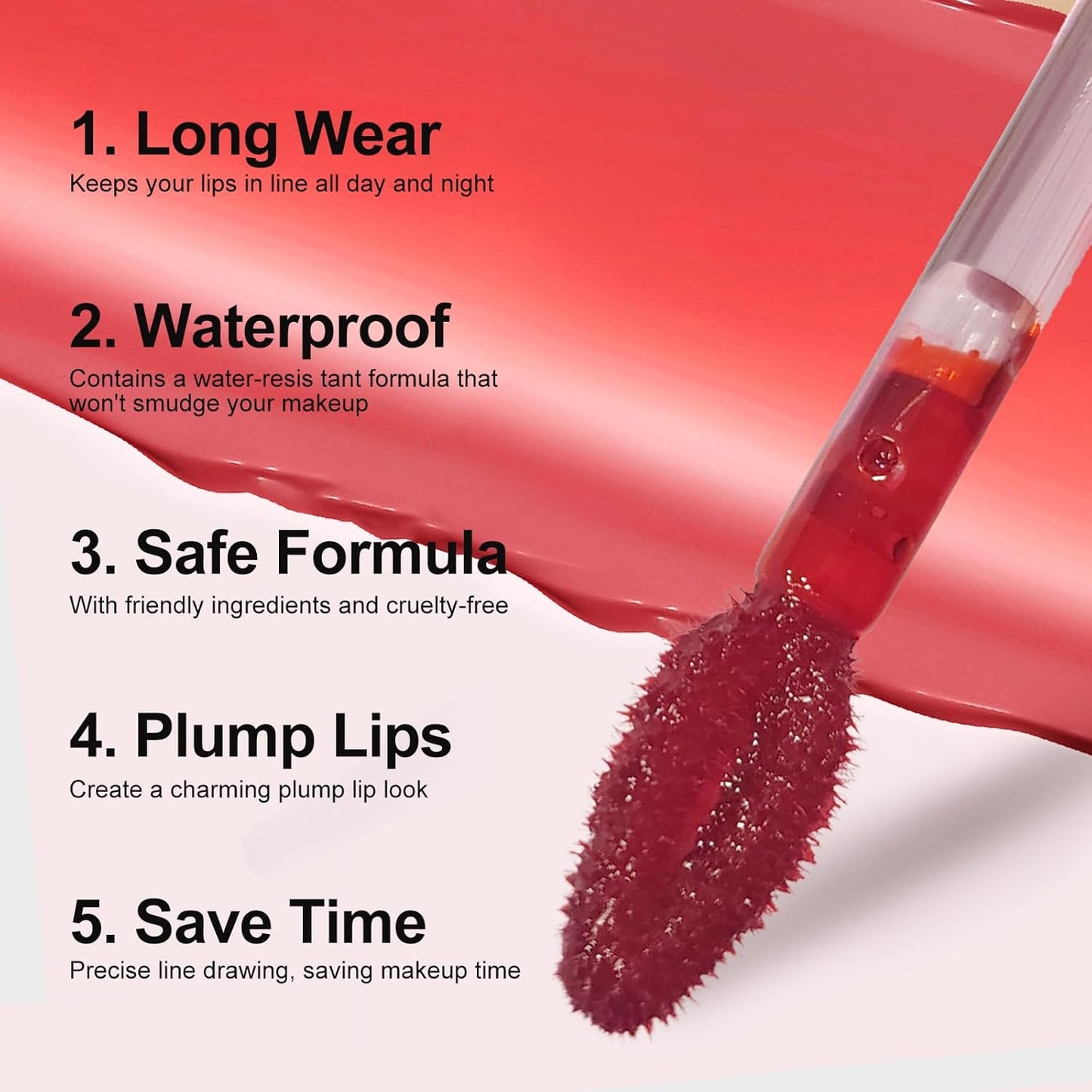 Lip Liner - Lip Stain Peel Off Moisturizing Long-Lasting & Waterproof Transfer Proof & Plumping, Non-Stick Cup Lip Liner Stain Tint For All Skin Types (Berry, 1 PCS)