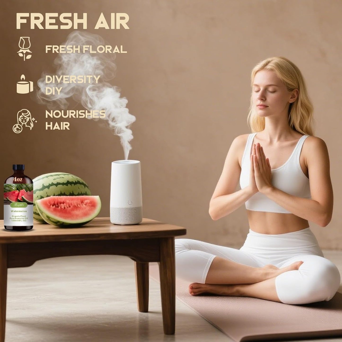 Watermelon Fragrance Oil-Watermelon Essential Oil 4.33oz (130ml)-100% Pure Natural Scent for Diffusers, Candles, Soap Making & Aromatherapy-Relaxing Home & Gift Essential Oil for Bath, Massage