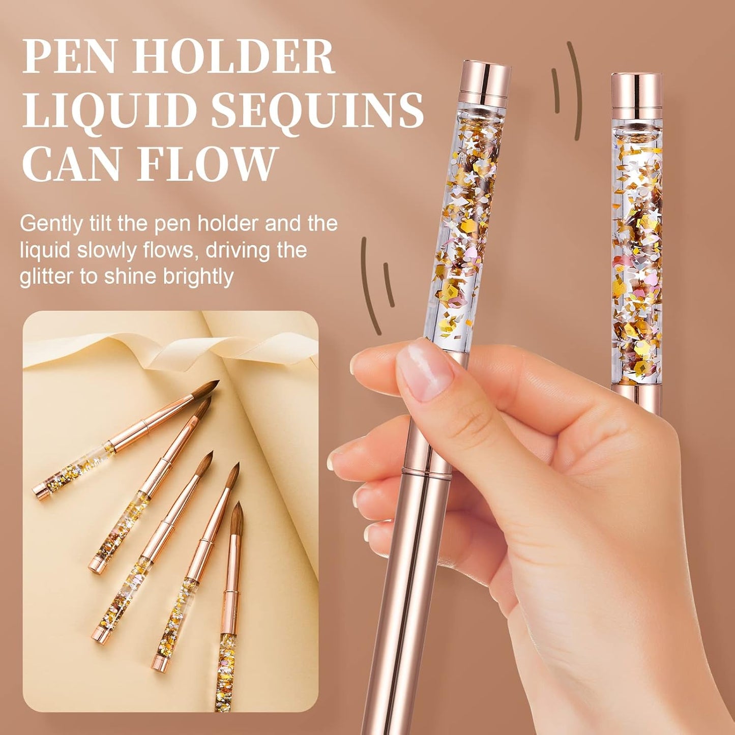 Acrylic Nail Brush Size 4,KEMEISI 100% Pure Kolinsky Nail Art Brushes Sturdy Handle Oval Shaped Acrylic Powder Nail Design Tools for Professional Manicure DIY Home Salon (Gold)