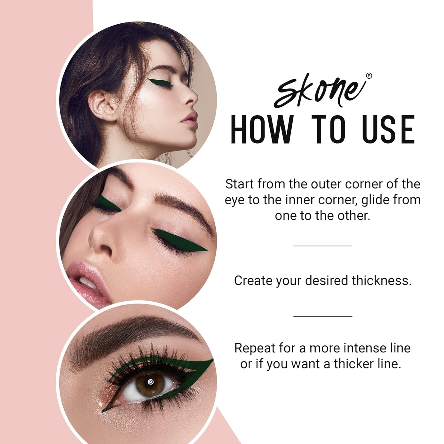 Skone Cosmetics Insanely Intense Tattooed Eyeliner Pen - Waterproof Liquid Eyeliner, Long Lasting, Sweat Proof, Smudge Proof Felt Tip Liquid Eyeliner - Pigmented Eye Liner Makeup, Hunter Green(0.07oz)