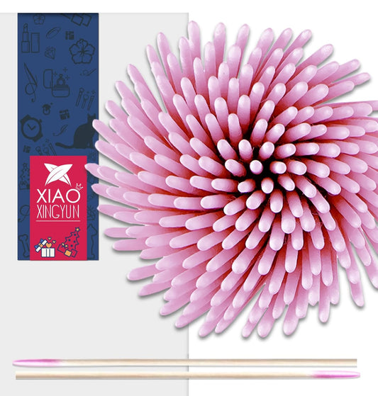 1000PCS Pointed Cotton Swabs - Precision Tip Cotton Swabs - 4 Inch Microblading Cotton Swabs - Microblading Cotton Buds for Eyebrow Eyelash Extensions, Makeup, Nails, Tattoo Permanent Supplies（PINK）