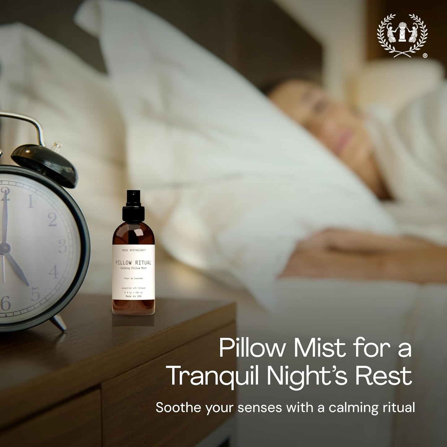 Muse Apothecary Pillow Ritual - Aromatic, Calming and Relaxing Pillow Mist, Linen and Fabric Spray - Infused with Natural Aromatherapy Essential Oils - 4 oz, Fleur du Lavender, 2 Pack