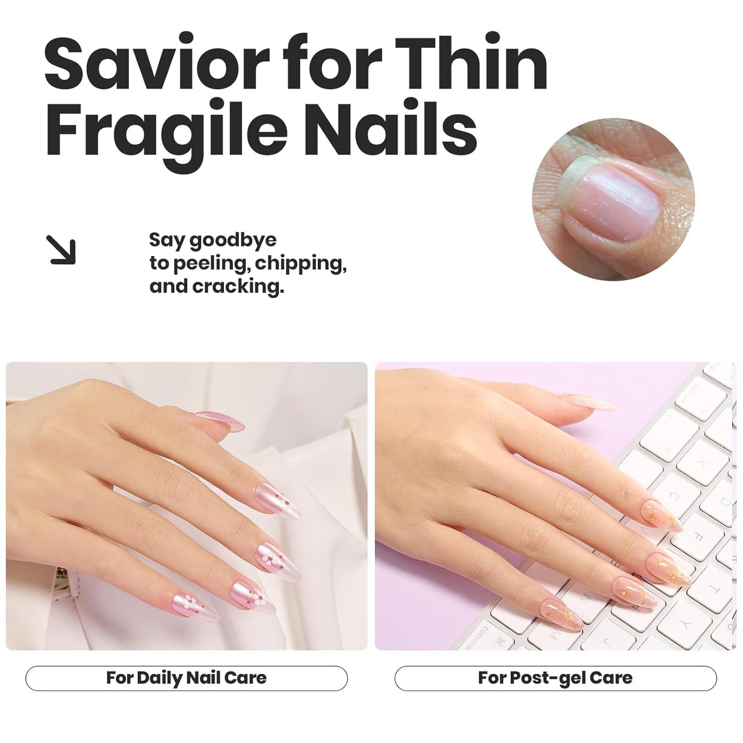 Beetles Pearl Nail Polish Set 6 Colors 15 ML Quick-drying Shimmer Glitter Pearl White Pink Blue Mermaid Nail Polish Kit, Spring Pastel Iridescent DIY Manicure Gift for Women