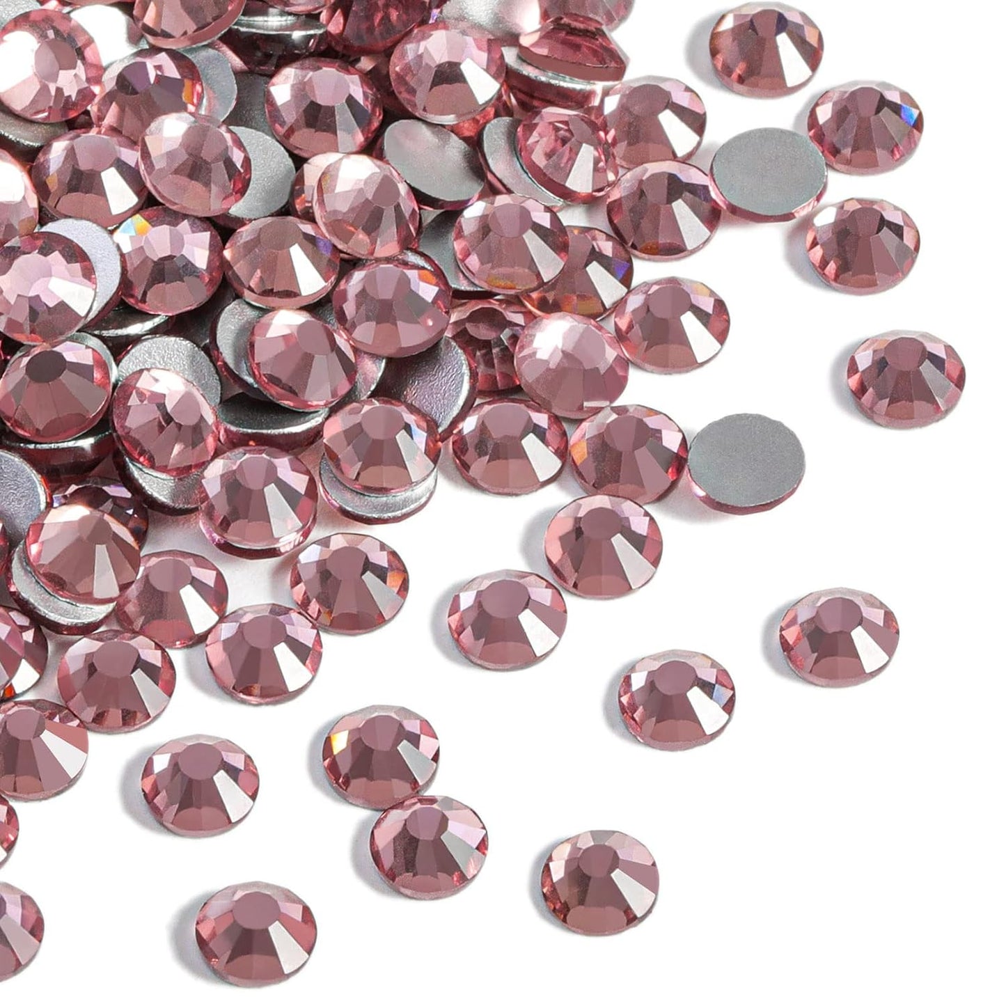 beadsland Flat Back Crystal Rhinestones Round Gems for Nail Art and Craft Glue Fix,Light Purple (1.9-2.0mm) SS6/1440pcs
