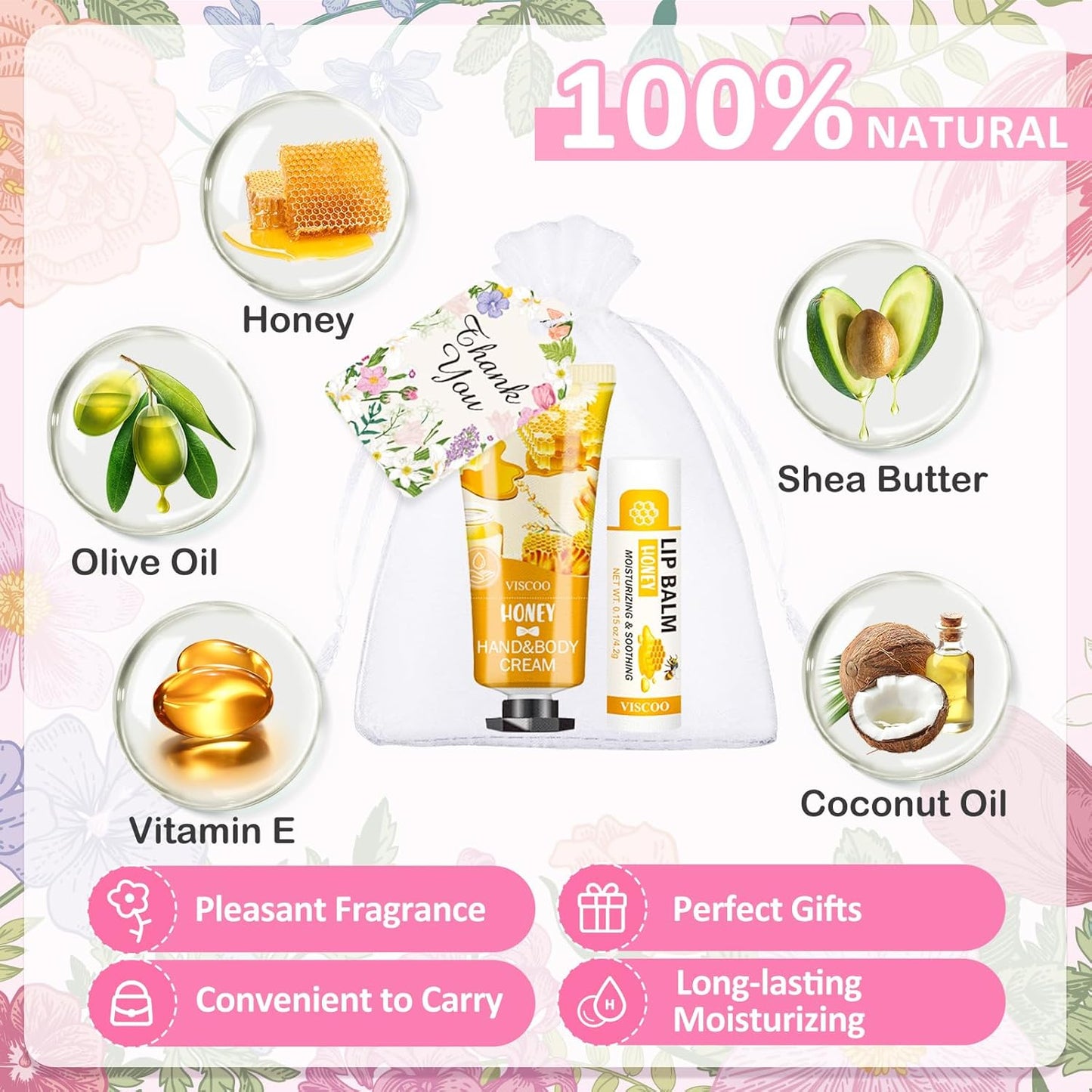 40 Sets Hand Cream Bulk and Lip Balm Bulk Gift Set, Bridal Shower Party Favors and Wedding Favors for Guests with Thank You Card Organza Bags, Baby Shower Favors, Thank You Gifts for Women