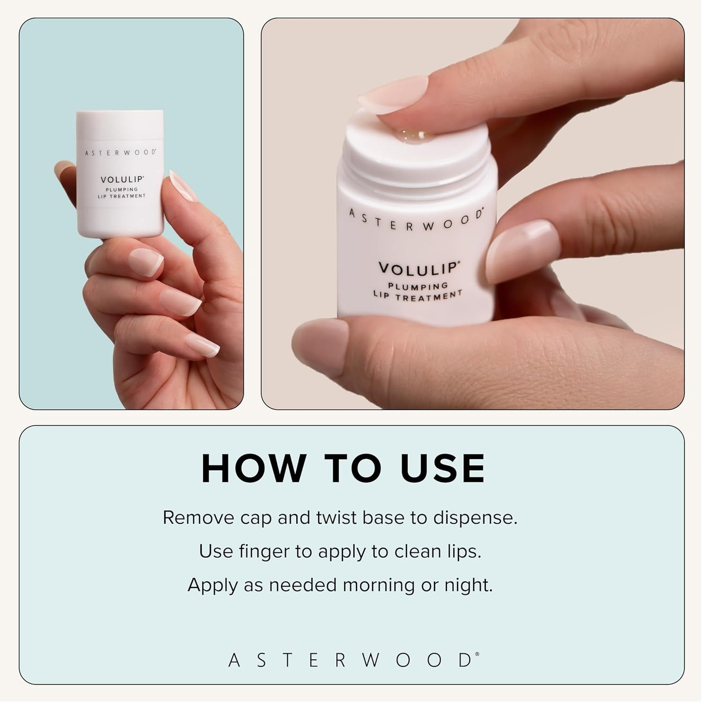 Asterwood Lip Treatment & Balm - with Volulip, Hyaluronic Acid, & Matrixyl 3000 - Hydrating, Plumping, Moisturizing, Anti-Aging - Plumper, Fuller Lips - for Women & Men - 0.5 Fl Oz