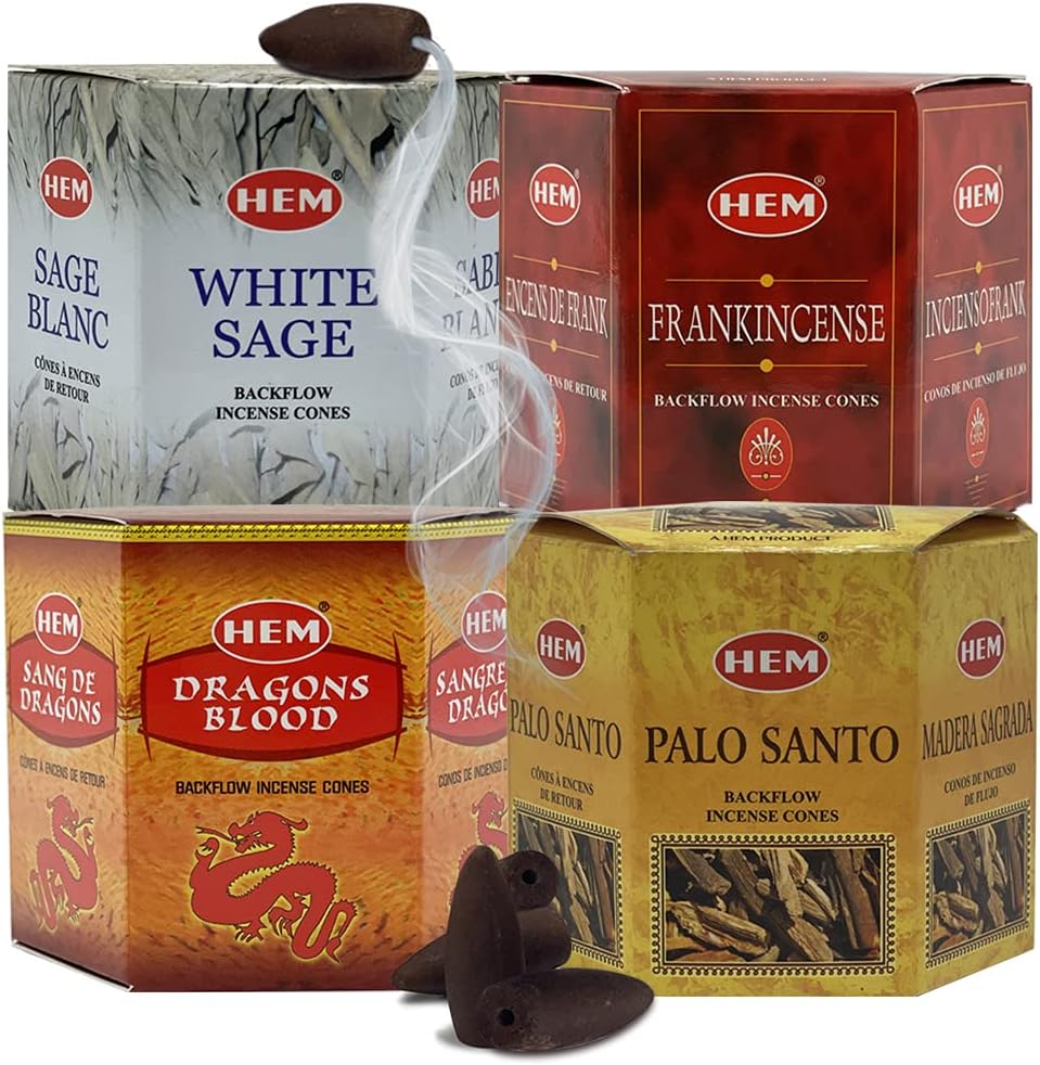 Variety Pack Backflow Incense Cones for Smoke Fountain Haze Falls Waterfall Aromatic and Mat Bundle #4