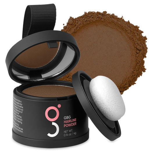GBG Hairline Powder, Light Brown - 48-Hour Coverage Root Touch Up Powder for Bald Spots, Instant Hair Loss Concealer & Brightening Highlights - Hair Fillers for Thinning Hair for Women & Men, 4g