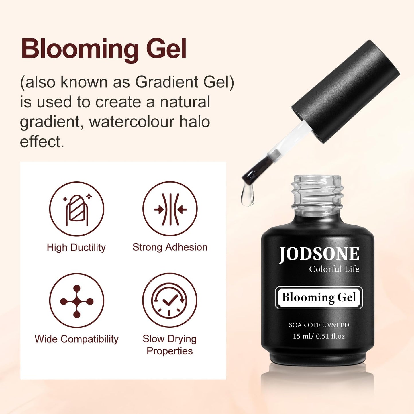 JODSONE 15 ML Blooming Gel Nail Polish Enrich Nail Life Base Coat Top Coat Solid Gel Manicure