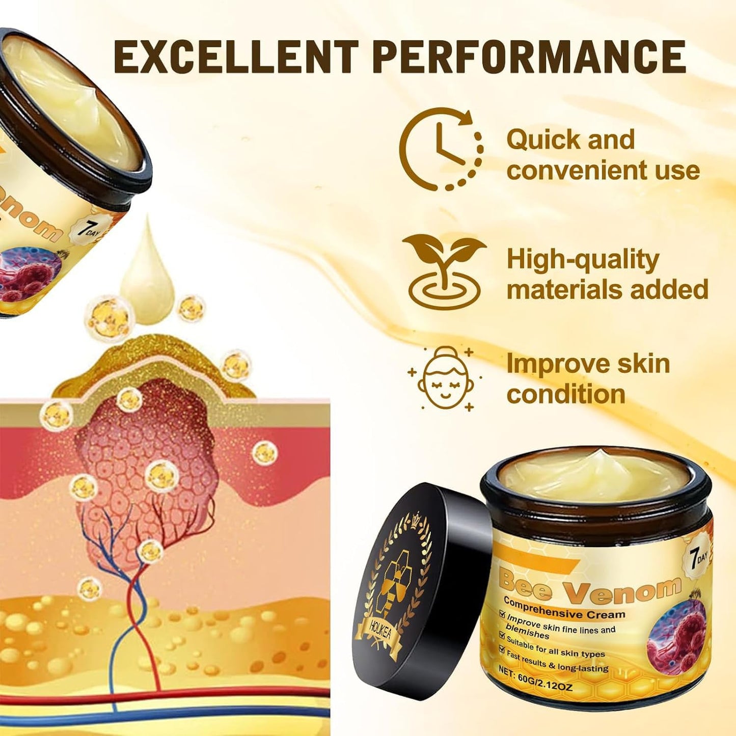 Bee Venom Comprehensive Cream, 2025 New Bee Venom Skin Treatment Cream, Firms and rejuvenates the skin, Natural Serum Suitable for All Skin Types (2)