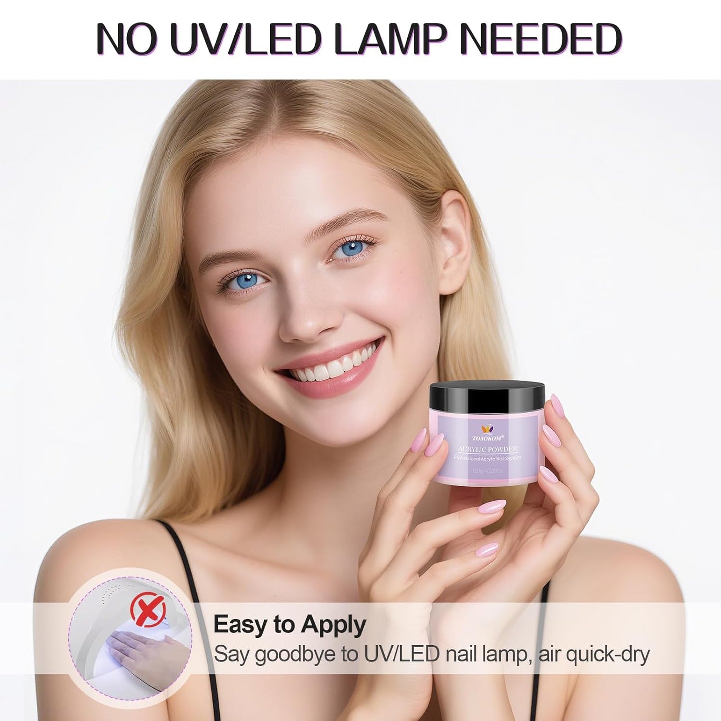 TOROKOM Dark Pink Acrylic Powder, 120g/4.23oz Acrylic Nail Powder Large Capacity Acrylic Dip Powder for Nails Acrylic Extension Powders, 3D Nail Carving, Long-Lasting, No Nails Lamp Required