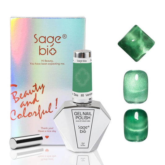 15ml Cat Eye Gel Nail Polish with Magnet Shimmer Glass Bead Effect 16