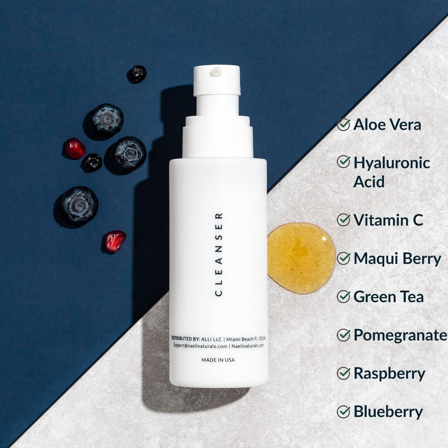 Gentle Face Cleanser - All Natural Anti Aging Vitamin C Face Wash for Sensitive & Dry Skin with Hyaluronic Acid & Antioxidants - Vegan & Cruelty Free, 4 oz