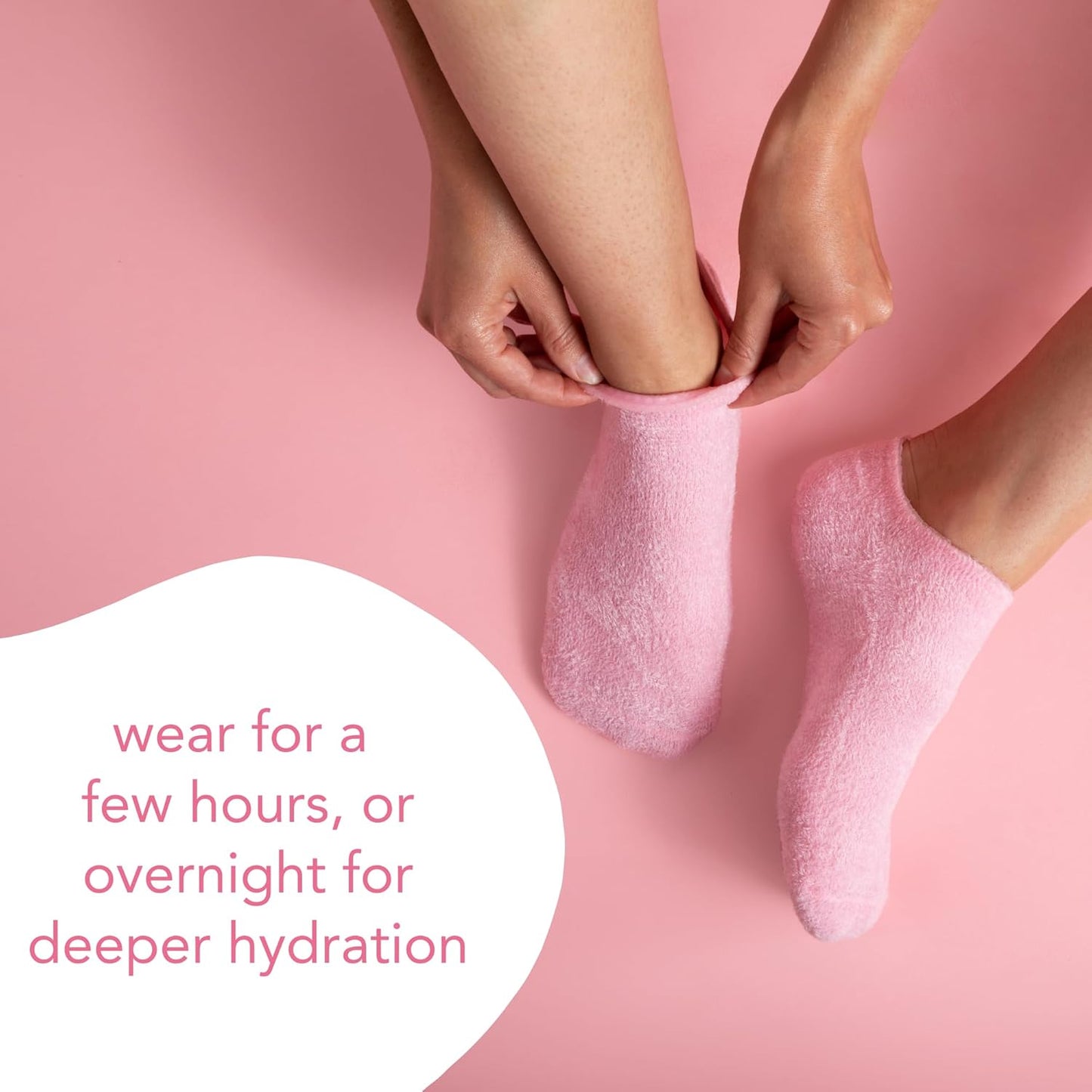 Barefoot Scientist Sleep On It Overnight Moisturizing Gel Socks, Nourish Your Feet, Sole Sisters, Red and Pink, 2 Pack