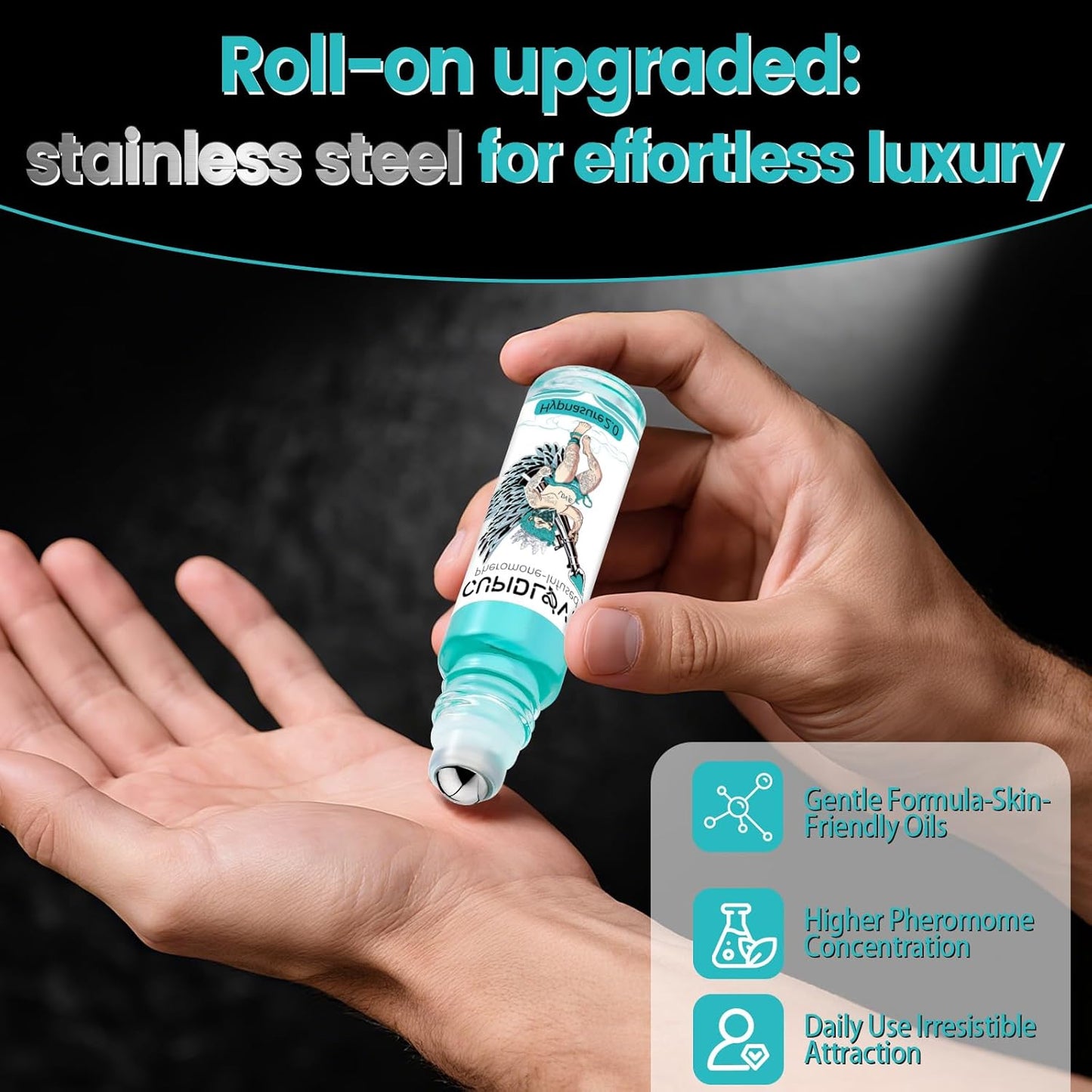 Hypnosis 2.0 Roll-on Pheromone for Men 10ml - Upgraded Long Lasting Oil Cologne Perfume for Men - Real Pheromone Perfume Enhance Attraction Gift