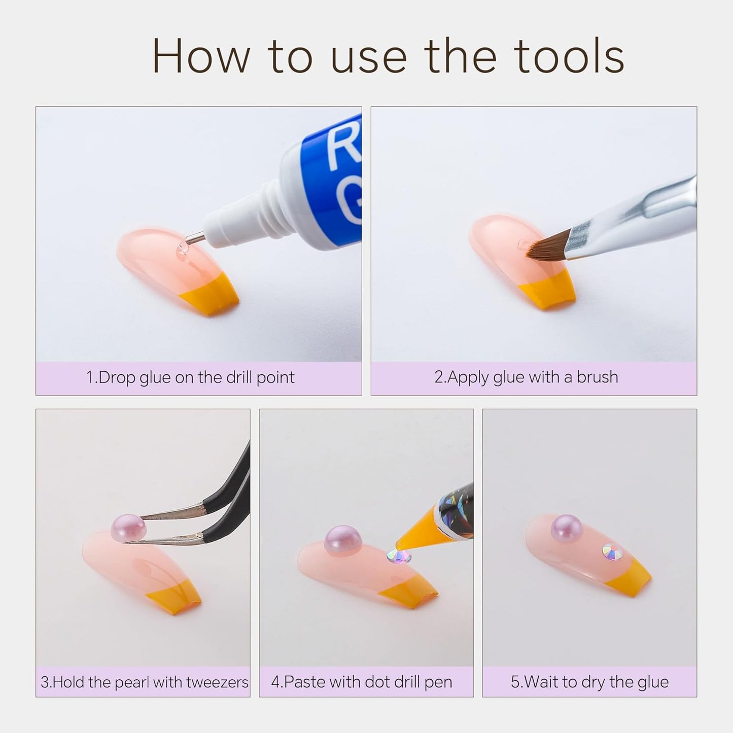 60g Light Amethyst Pearls Rhinestones for Crafts Mixed Size 3mm-10mm AB Color Round Half Pearls Flatback Pearl Beads and Resin Rhinestones Set for Face Art with Gel Gel