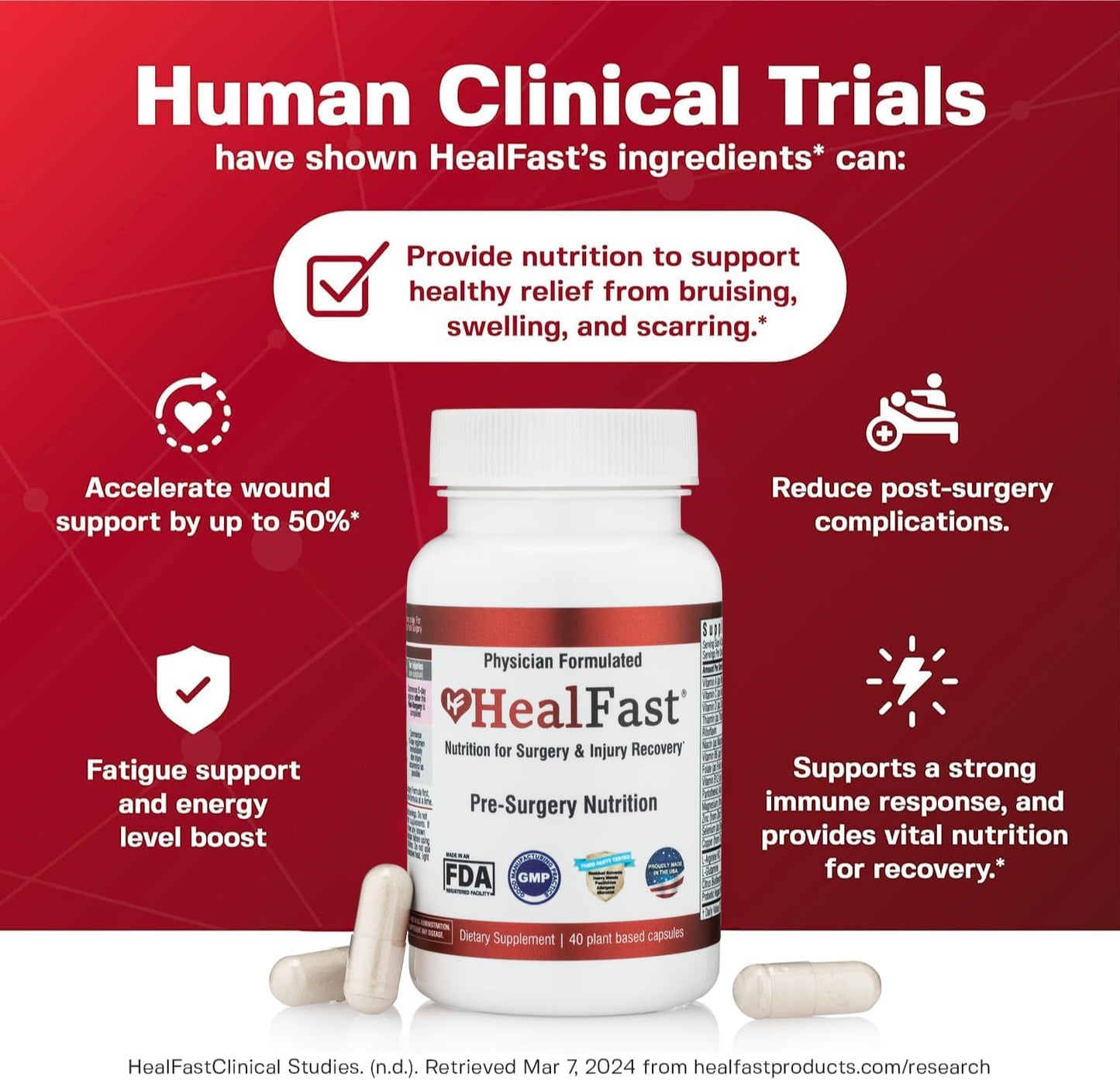 Surgery & Injury Recovery Supplement (Pre-Op): Quercetin, Probiotics Supplement for Wound, Liposuction, Tummy Tuck, and BBL Post Surgery Supplies