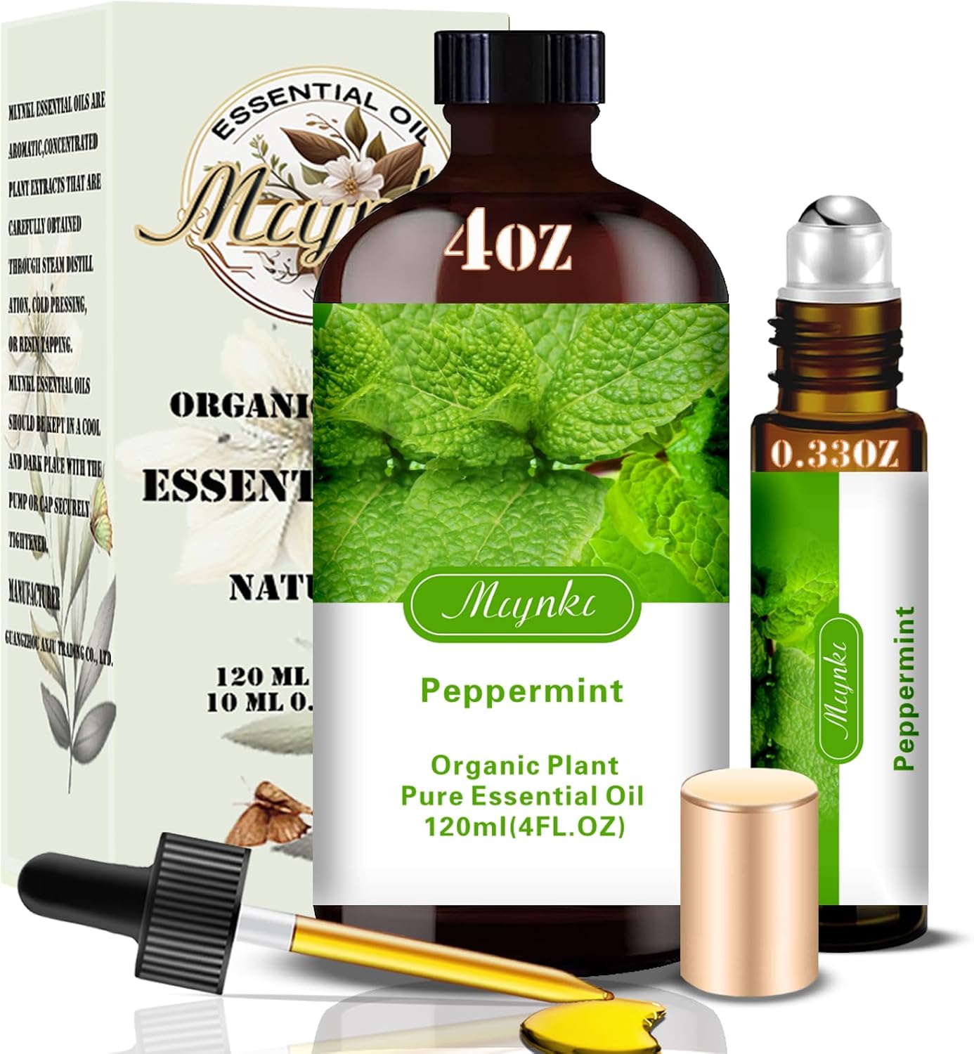 Peppermint Essential Oil-Peppermint Fragrance Oil 4.33oz (130ml)-100% Pure Natural Scent for Diffusers, Candles, Soap Making & Aromatherapy-Relaxing Home & Gift Essential Oil for Bath, Massage