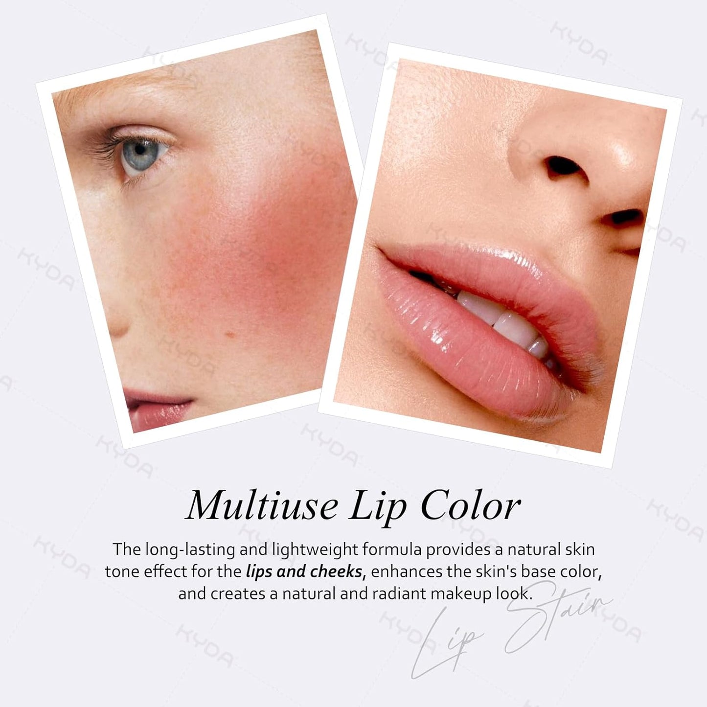 KYDA 4 Colors PH-Activated Lip and Cheek Stain, PH Color Changing Formula for Lasting Custom Lip Color, Keep Lips Soft and Moisturizing with Avocado Oil, Multiuse Color Balm