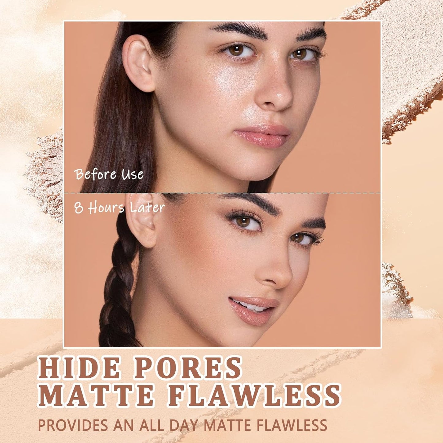 Oil Control Face Pressed Powder,Matte Smooth Flawless Setting Powder Makeup,Waterproof Long Lasting Finishing Powder,Cruelty Free Lightweight Face Cosmetics,0.35Oz (#1-CLASSIC IVORY)