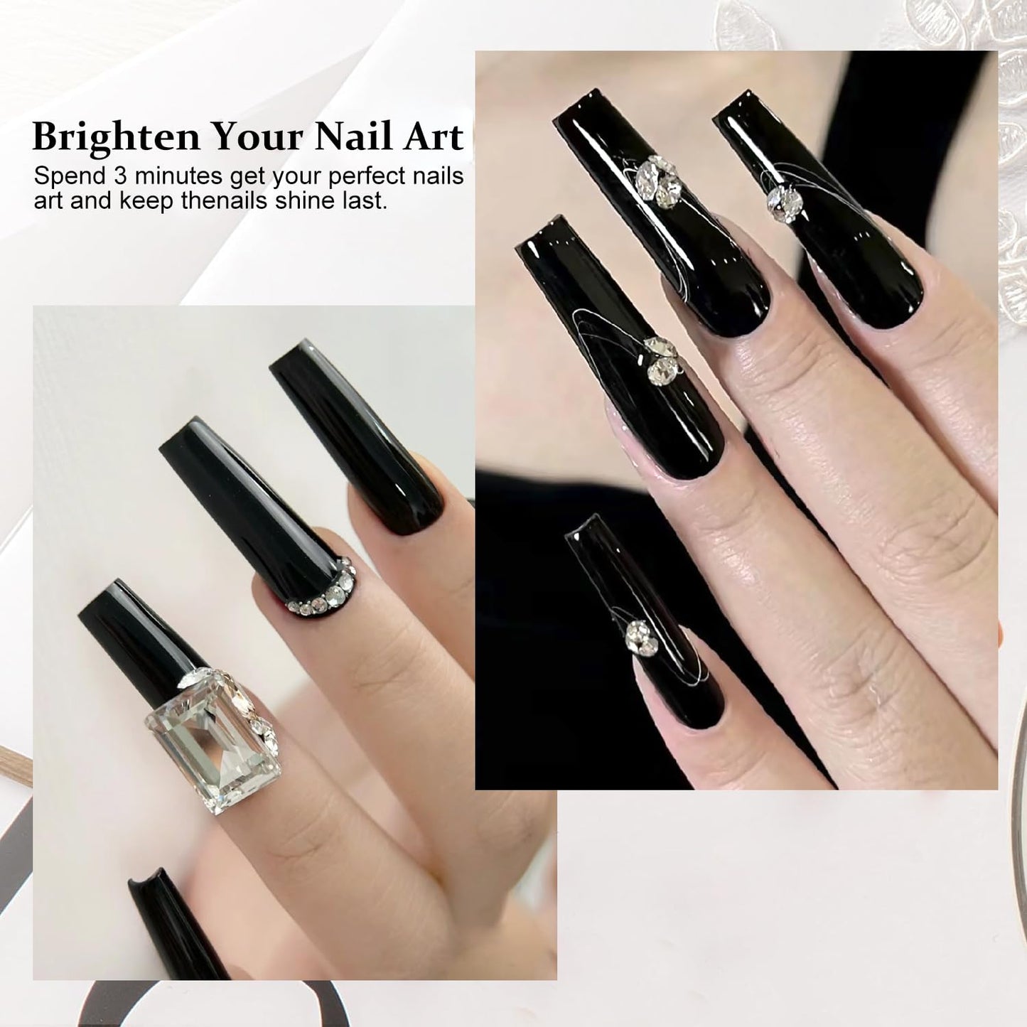 Major Dijit Quick Dry Nail Polish 12ml/0.41fl oz Black Regular Nail Lacquer Fast Drying & Long Lasting Nail Polish Nail Art Effect for Nail Salon