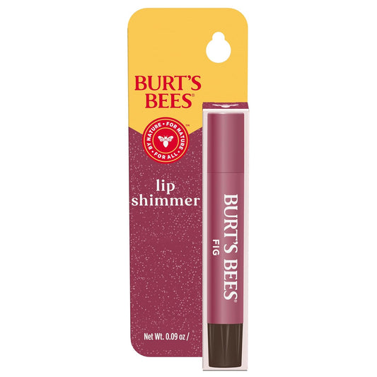 Burt's Bees Shimmer Lip Tint, Tinted Lip Balm Stick, Moisturizing for All Day Hydration with Natural Glowy Pigmented Finish & Buildable Color, Fig, 1 Tube, 0.09 oz.