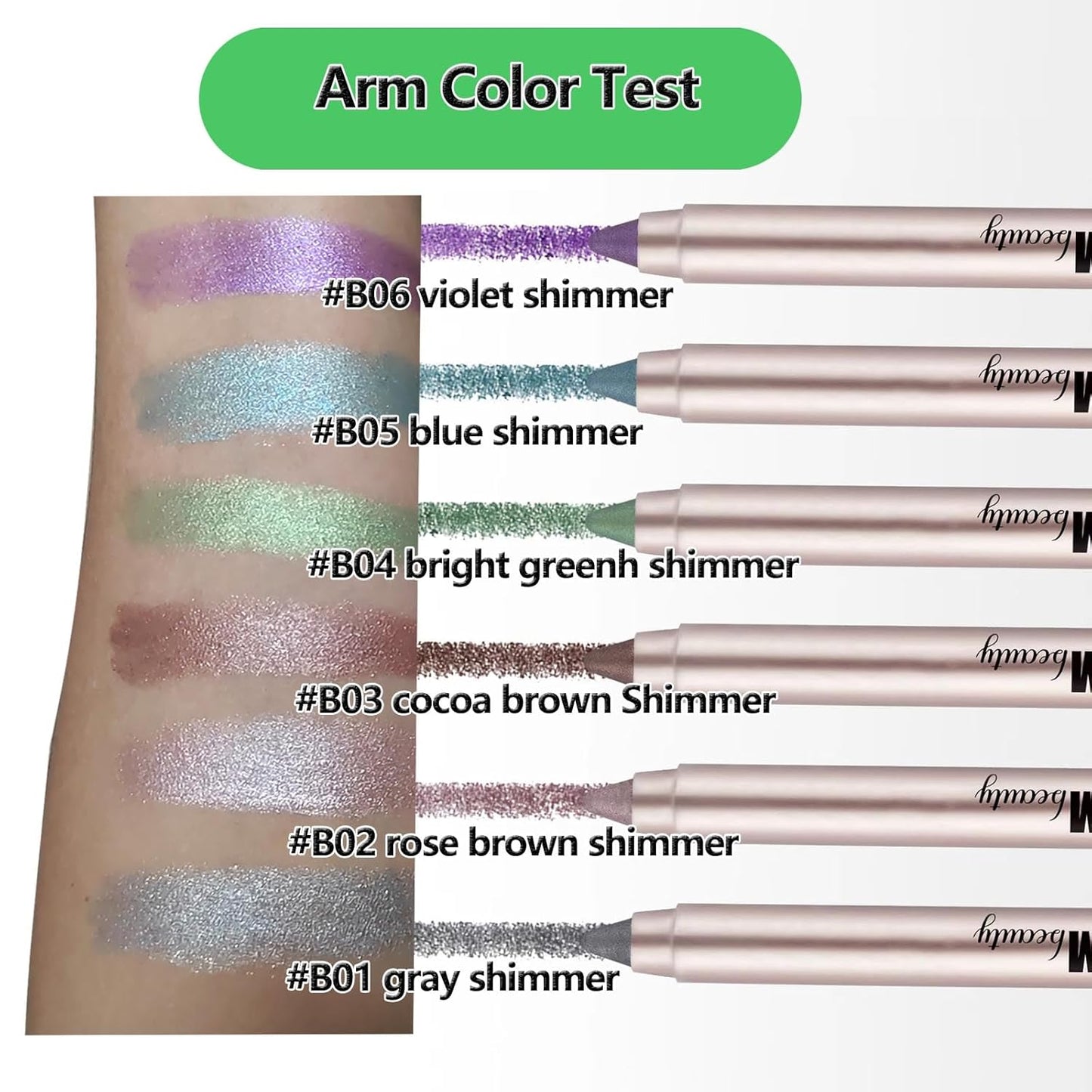 Gray Eyeshadow Stick, Blendable Creamy eyeshadow Eye Brightener Stick, Waterproof Eyeshadow Pencil Long Lasting Crayon, Smooth Shimmer Eye Shadow Highlighter Eye Liner Makeup.#B01 gray shimmer