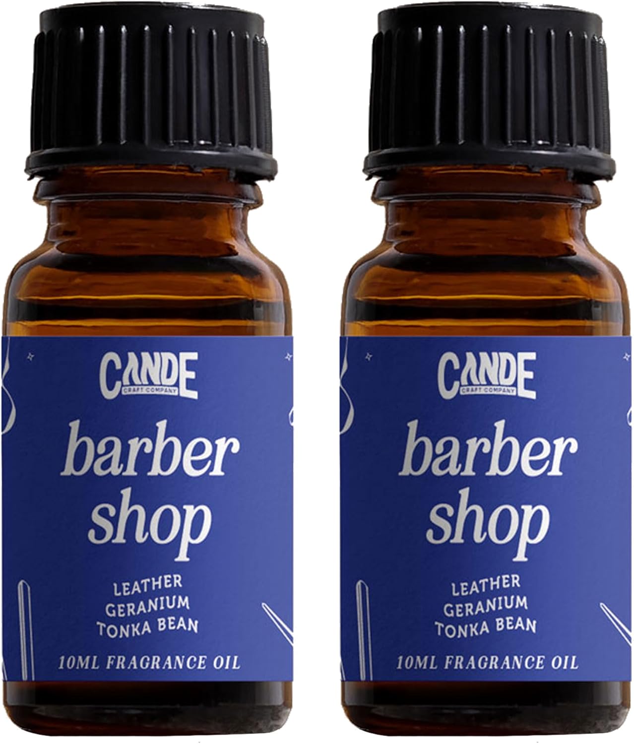 CANDECraftCo Premium Fragrance Oil – Diffuser Oils Fragrances Scented for Home, Candle Soap Making Supplies, Aromatherapy Blends for House (0.34 Fl Oz) (2-Pack, Barber Shop)