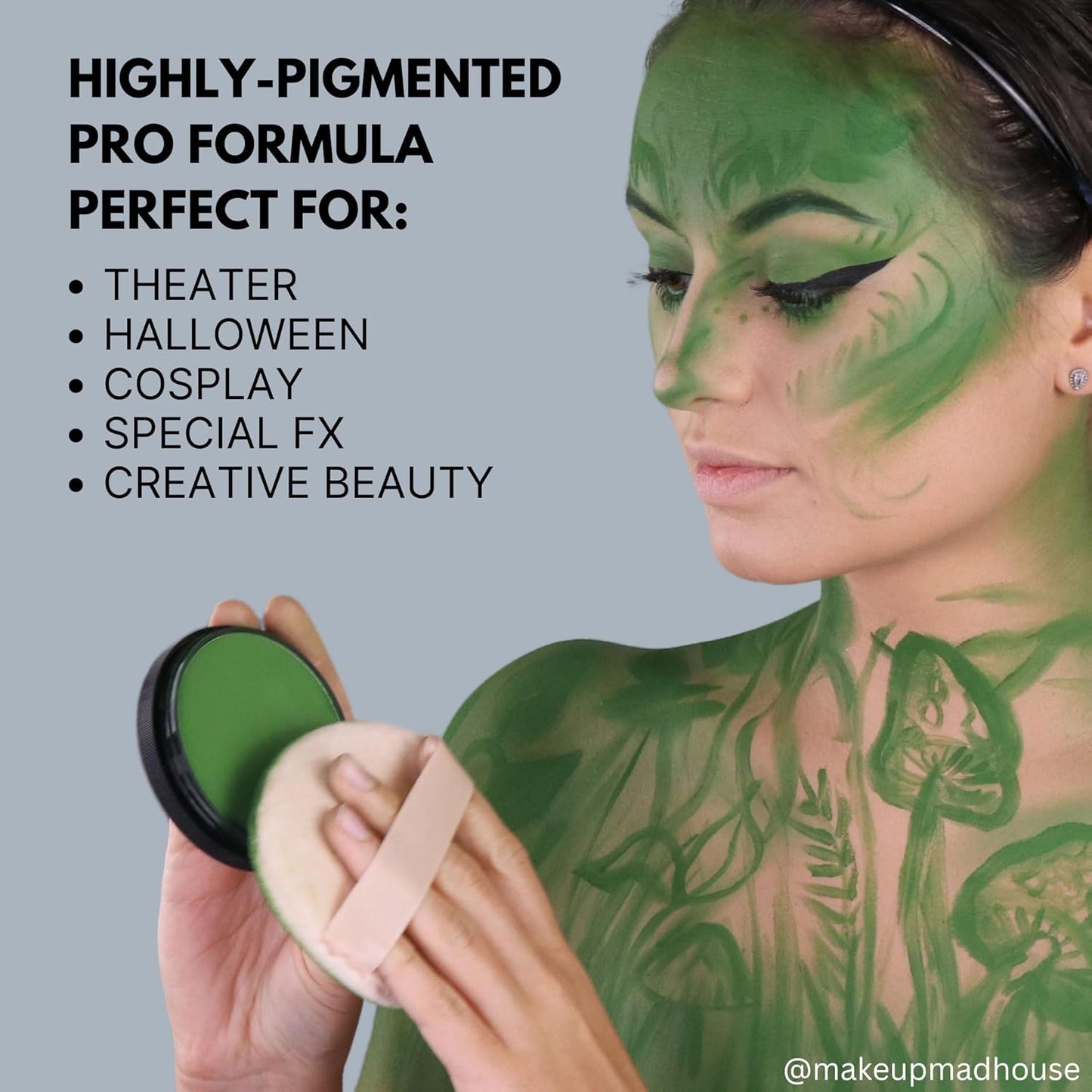 Mehron Makeup StarBlend Cake Makeup | Wet/Dry Pressed Powder | Powder Foundation | Light Grey Face Paint & Body Paint 2 oz (56g)