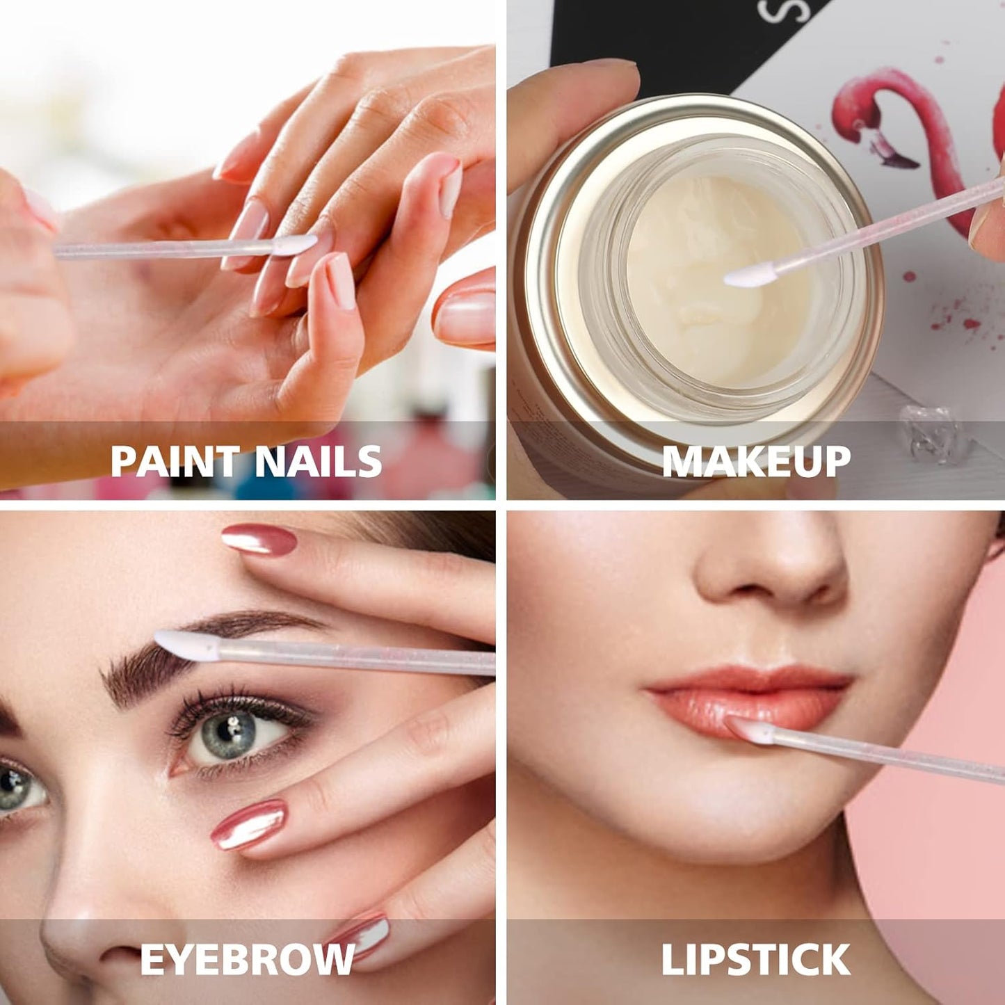 100PCS Glitter Crystal Lip Brush, Disposable Lip Brushes Lip Gloss Applicators Lipstick Gloss Wands Applicator Perfect Makeup Tool Kits (Gold)