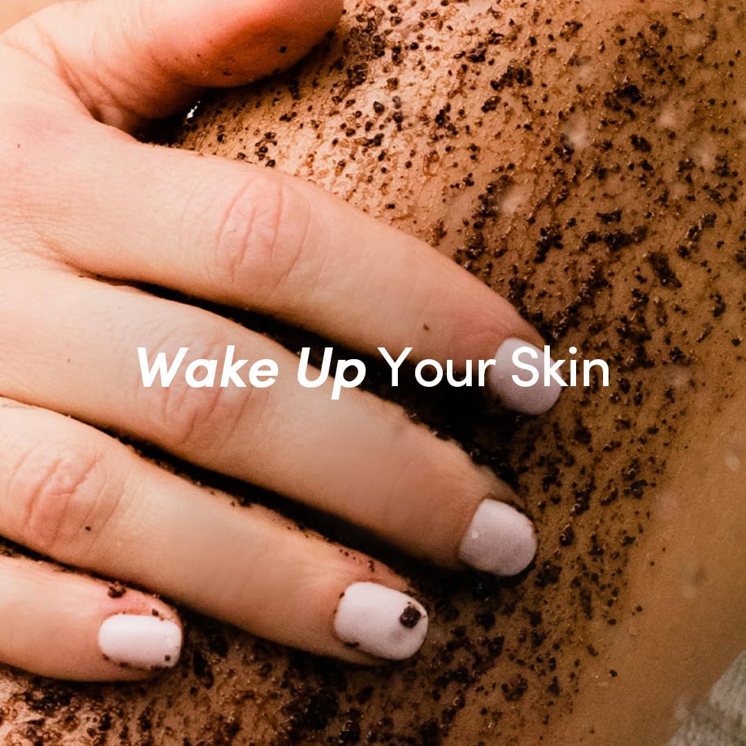 Coffee Scrub - Exfoliating and Hydrating Body Scrub - Dry Scrub with Coconut Oil and Cocoa Butter - All Skin Types, Vegan, Cruelty Free, Synthetic Fragrance Free, 9 OZ