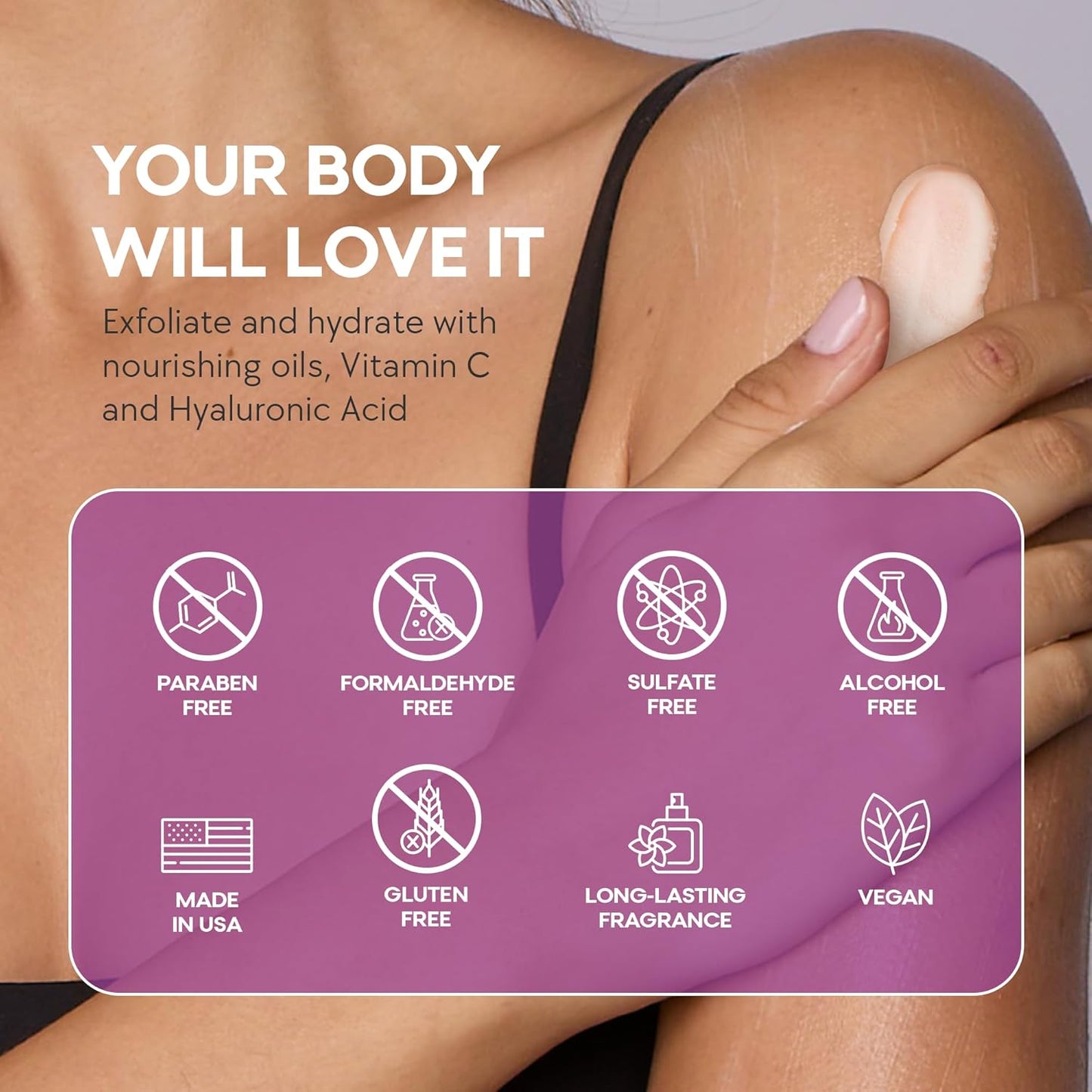 Dermasuri Exfoliating Sugar Scrub - Body Scrubber for Men & Women - Exfoliates & Removes Dead & Dry Skin for a Soft & Radiant Glow - Deep Hydration & Moisture - Coconut Passion Fruit