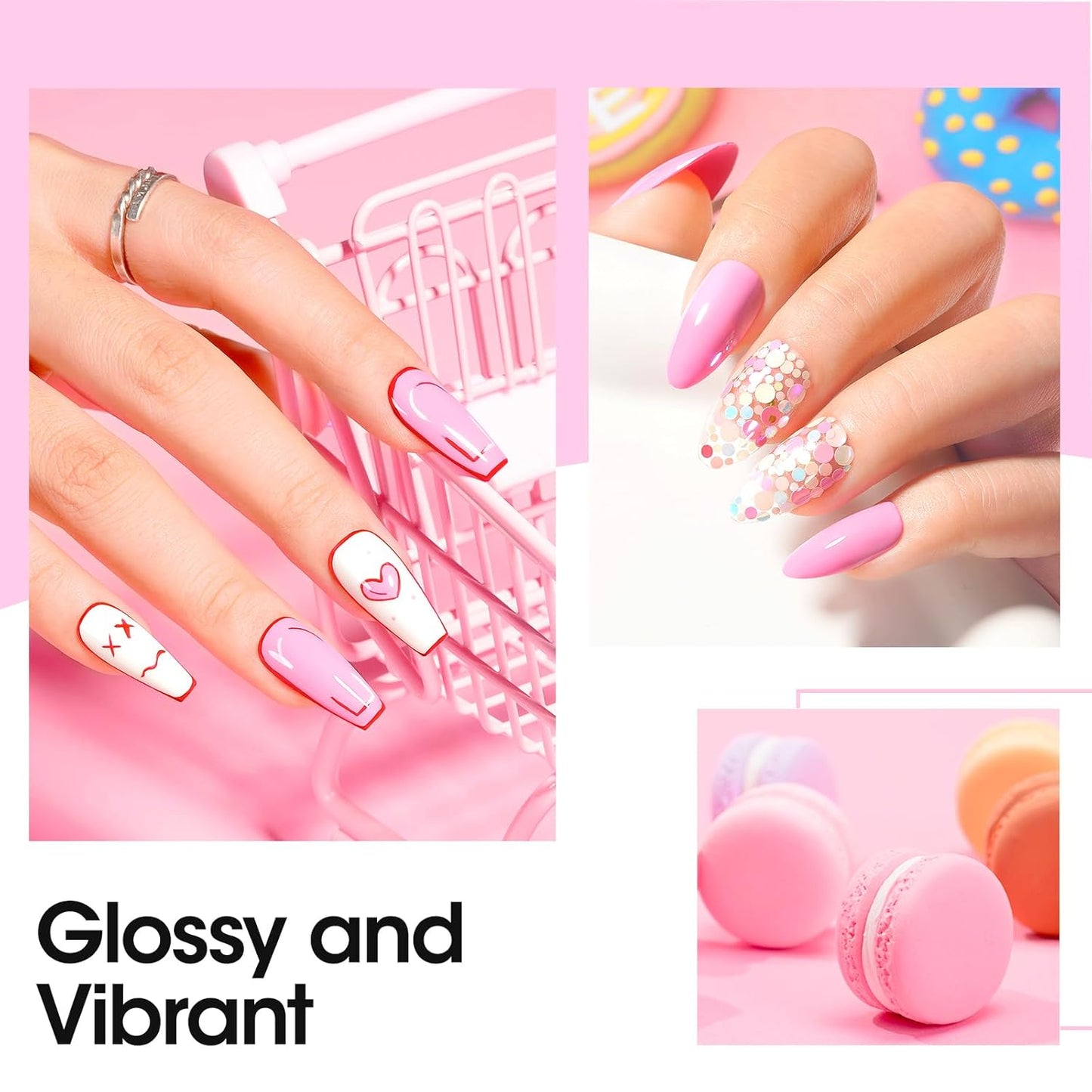 Gellen Pink Gel Nail Polish, 18ML 1Pc Pink Purple Gel Polish Soak off UV LED Nail Lamp Pink Nail Polish for Spring Summer Salon DIY Nail Art Manicure at Home Holiday Gift for Women, 0.61 Fl Oz