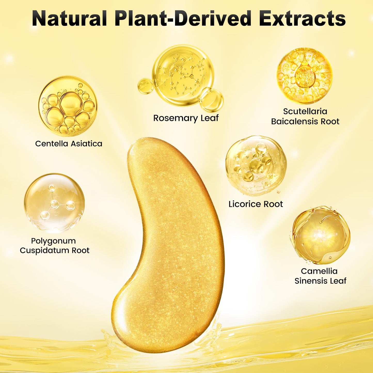 Under Eye Patches (36 Pairs) - 24K Gold Eye Masks Enriched with Abundant Collagen for Dark Circles, Puffy Eyes, Wrinkles - Gifts for Women Skin Care - Vegan & USA Tested