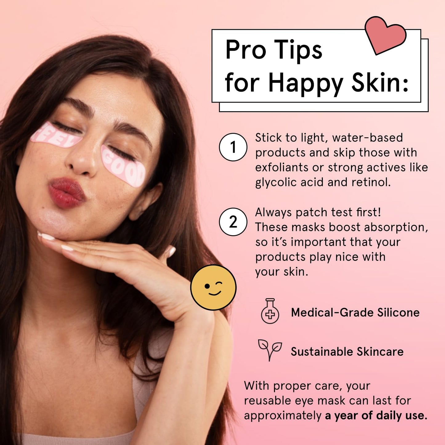 grace & stella Reusable Eye Patches (1 Pair) - Silicone Reusable Under Eye Patches for Dark Circles - Up to 1 Year of Daily Use, With Tin Case - Puffy Eyes Treatment for Women - Vegan Cruelty Free