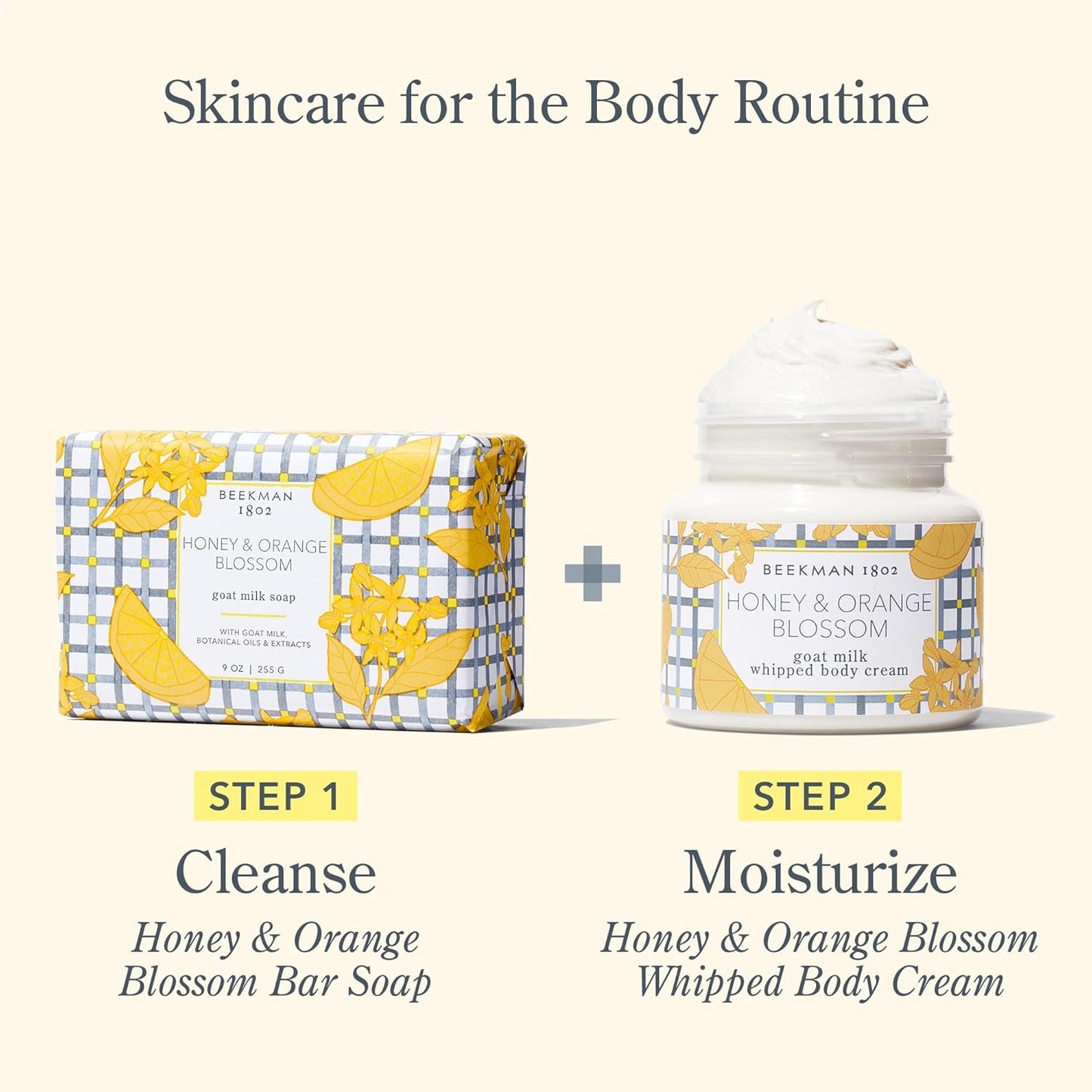 Beekman 1802 Whipped Body Cream, Honey & Orange Blossom - Scented - 8 oz - Intensely Hydrating & Softens Skin - With Goat Milk - Good for Sensitive Skin - Cruelty Free