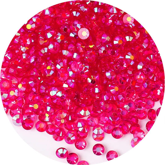 4500 Pcs SS12 3mm AB Flatback Rhinestones for Nails Art Crafts Transparent Glitter Round Gems Crystals DIY Clothes Shoes(Clear Dark Rose Red AB)
