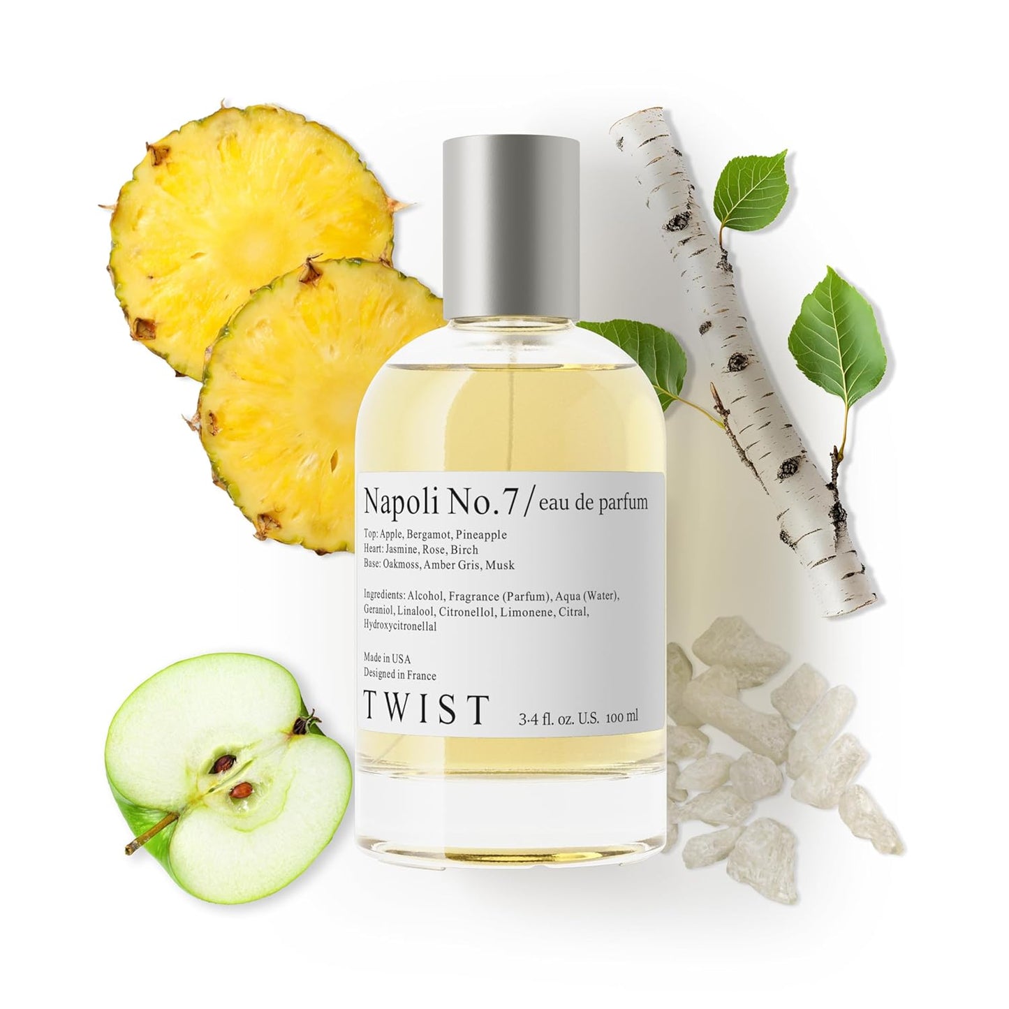 Twist - Napoli No. 7 - Eau De Parfum Inspired by Creed A.ventus, Long-Lasting Perfume For Men, Pineapple & Woods, Vegan, Clean Ingredients, Fragrance - Spray 100 ml | 3.4 fl. oz.