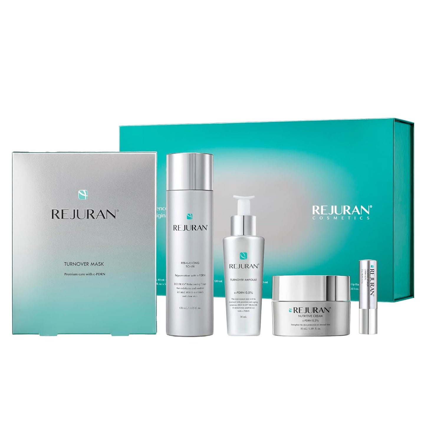 REJURAN® Total Aesthetic Skincare Set, c-PDRN® - Salmon DNA Rejuvenating Daily Skincare Kit for Anti-Aging, Firming & Deep Hydration. Gift Set for Radiant, Youthful Glass Skin. Korean Skincare.