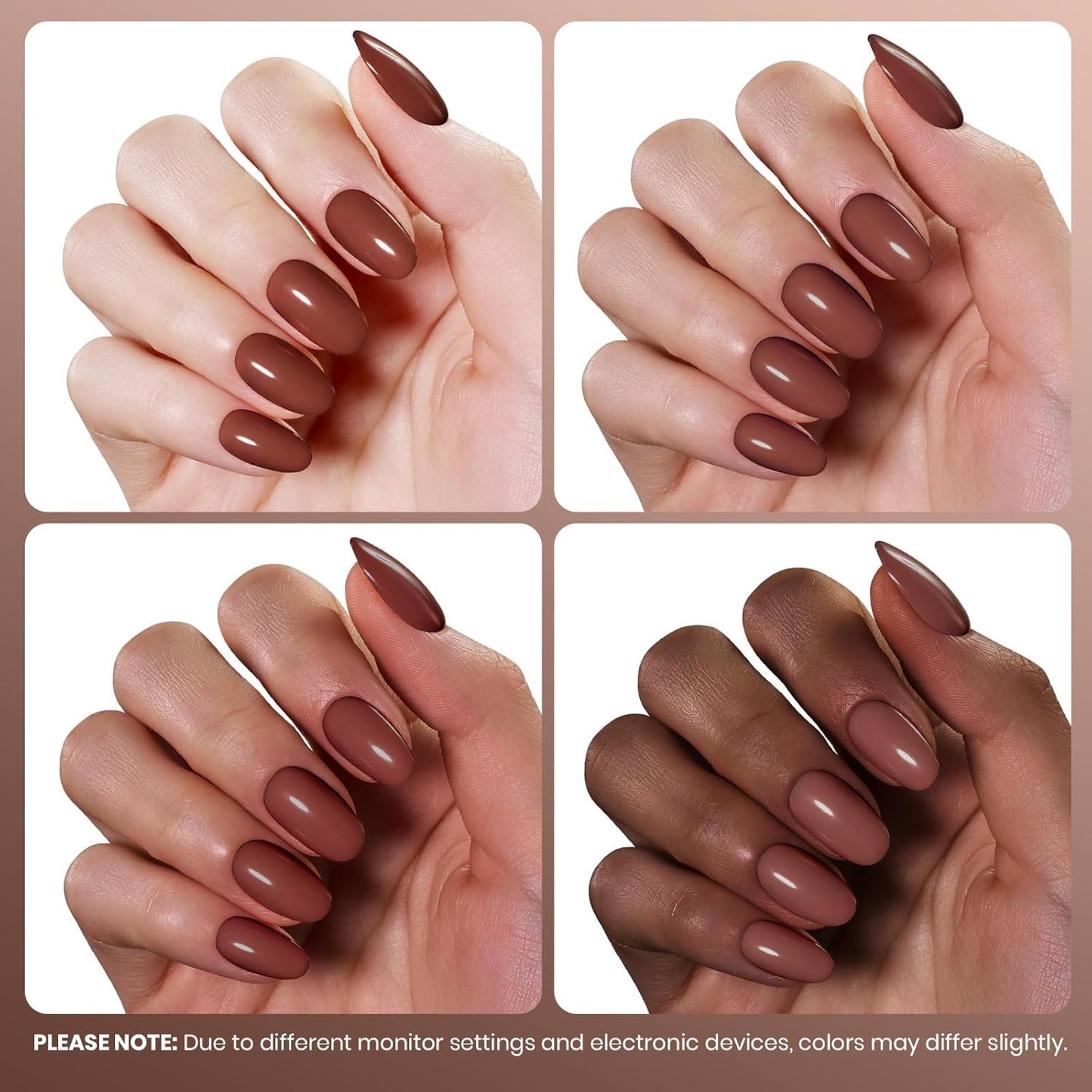beetles Brown Gel Polish - Cocoa Luxe Brown Color Gel Polish, 15ML Soak Off Nail Art Manicure Salon DIY Uv Lamp Nail Design Decoration at Home